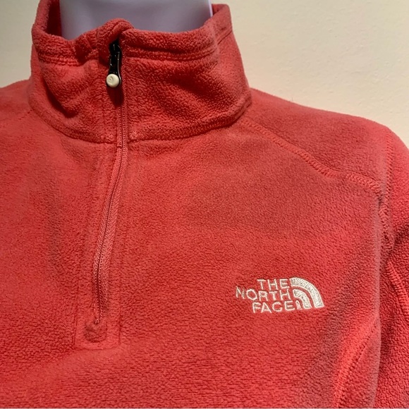 THE NORTH FACE WOMENS SMALL CORAL BASE LAYER THERMAL FLEECE COLLAR 1/4 ZIP - Picture 2 of 11